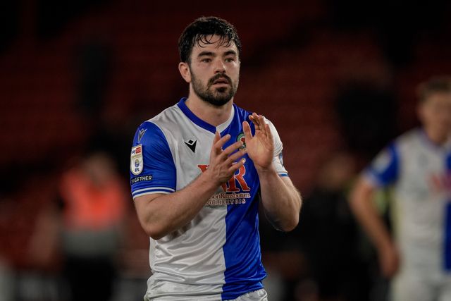 Eiran Cashin of Blackburn Rovers applauds the fans after the final whistle  during the Sky Bet Championship match Sheffield United vs Blackburn Rovers at Bramall Lane, Sheffield, United Kingdom on 22 April 2026

(Photo by Maynard Manyowa/News Images)