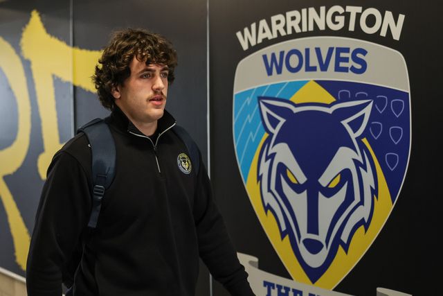 Max Wood of Warrington Wolves arrives during the Betfred Challenge Cup round 4 match Goole Vikings vs Warrington Wolves at The Halliwell Jones Stadium, Warrington, United Kingdom on 14 March 2026

(Photo by Mark Cosgrove/News Images)