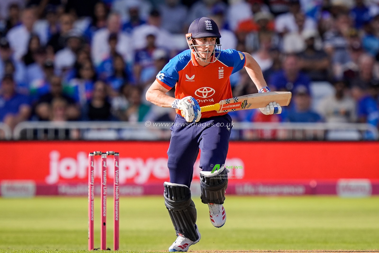 England captain Harry Brook goes for a run during the Third Vitality T20 International match England vs India at Trent Bridge, Nottingham, United Kingdom on 07 July 2026

(Photo by Maynard Manyowa/News Images)