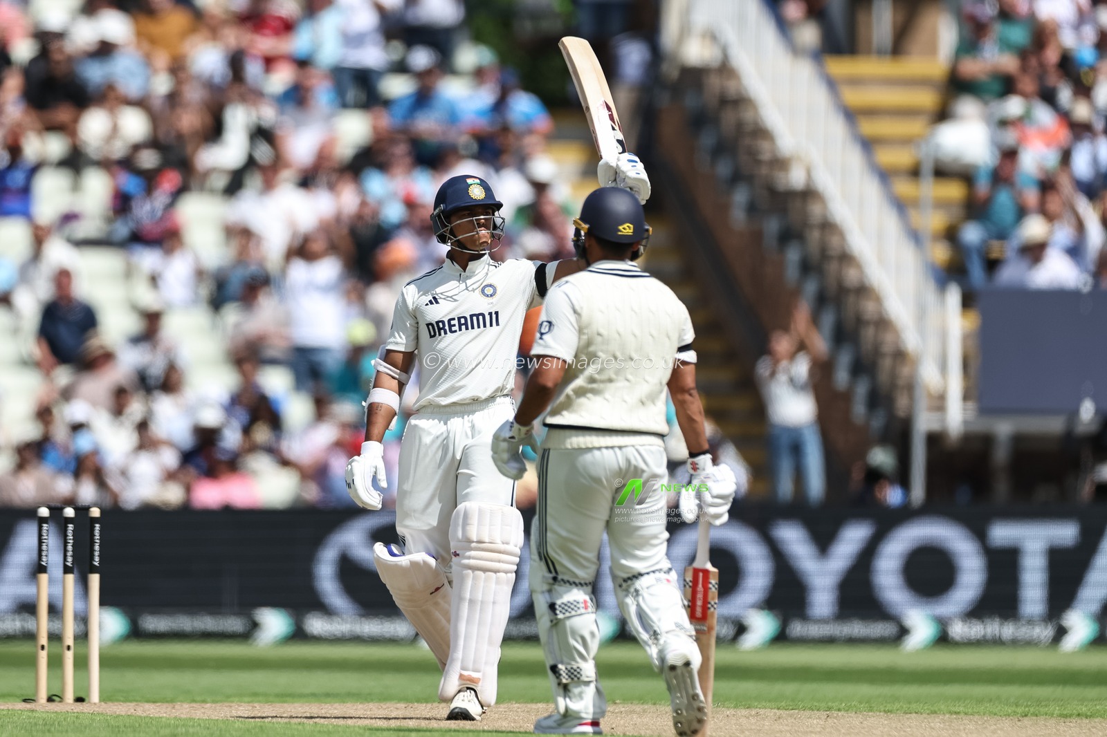 Yashasvi Jaiswal of India celebrates a half century (50 runs) during the 2nd Rothesay Test Match Day 1 England vs India at Edgbaston, Birmingham, United Kingdom, 2nd July 2025

(Photo by Mark Cosgrove/News Images)