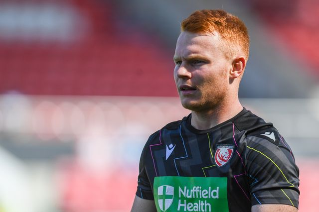 Caolan Englefield of Gloucester Rugby during warm up before the Prem Rugby Cup match Bristol Bears vs Gloucester at Ashton Gate, Bristol, United Kingdom on 05 September 2026

(Photo by Alex Williamson/News Images)