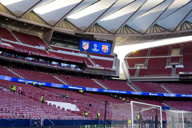 The stadium before the UEFA Champions League Quarter Finals match Atletico Madrid vs Barcelona at Riyadh Air Metropolitano, Madrid, Spain on 14 April 2026

(Photo by Samuel Carreno/News Images)
