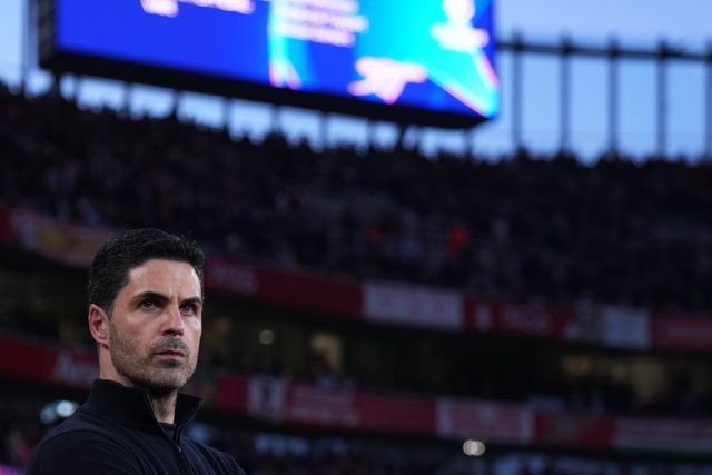 Mikel Arteta manager of Arsenal looks on before kick off during the UEFA Champions League Quarter Finals match Arsenal vs Sporting CP at Arsenal stadium, London, United Kingdom on 15 April 2026

(Photo by Harvey Murphy/News Images)
