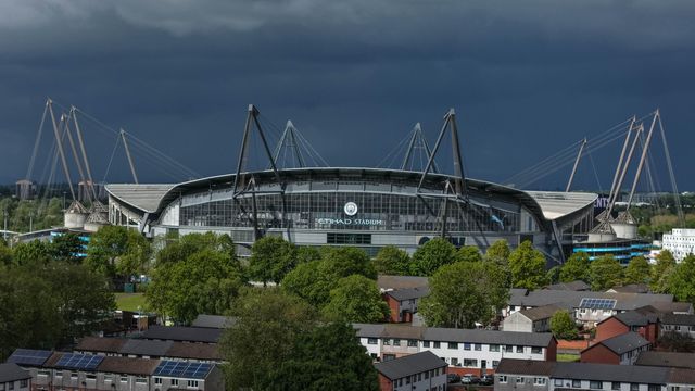 Rain clouds hover over the The Etihad Stadium during the Premier League match Manchester City vs Crystal Palace at Etihad Stadium, Manchester, United Kingdom on 13 May 2026

(Photo by Mark Cosgrove/News Images)