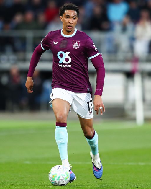 Bashir Humphreys of Burnley with ball at his feet during the Premier League match Burnley vs Manchester City at Turf Moor, Burnley, United Kingdom on 22 April 2026

(Photo by Jorge Horsted/News Images)