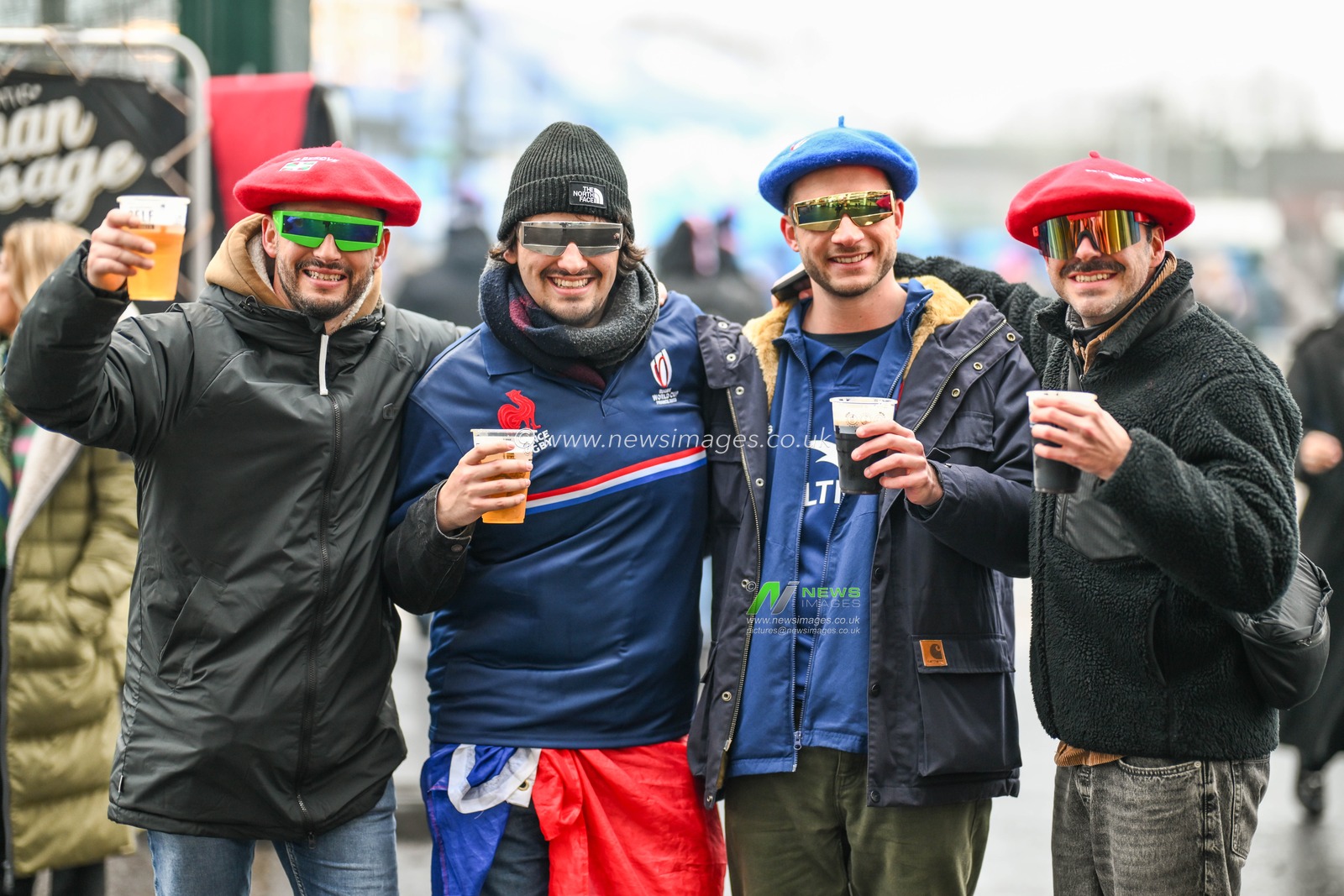 France fans enjoy the pre match atmosphere ahead of the 2025 Guinness 6 Nations match England vs France at Allianz Stadium,, Twickenham, United Kingdom, 8th February 2025

(Photo by Craig Thomas/News Images)