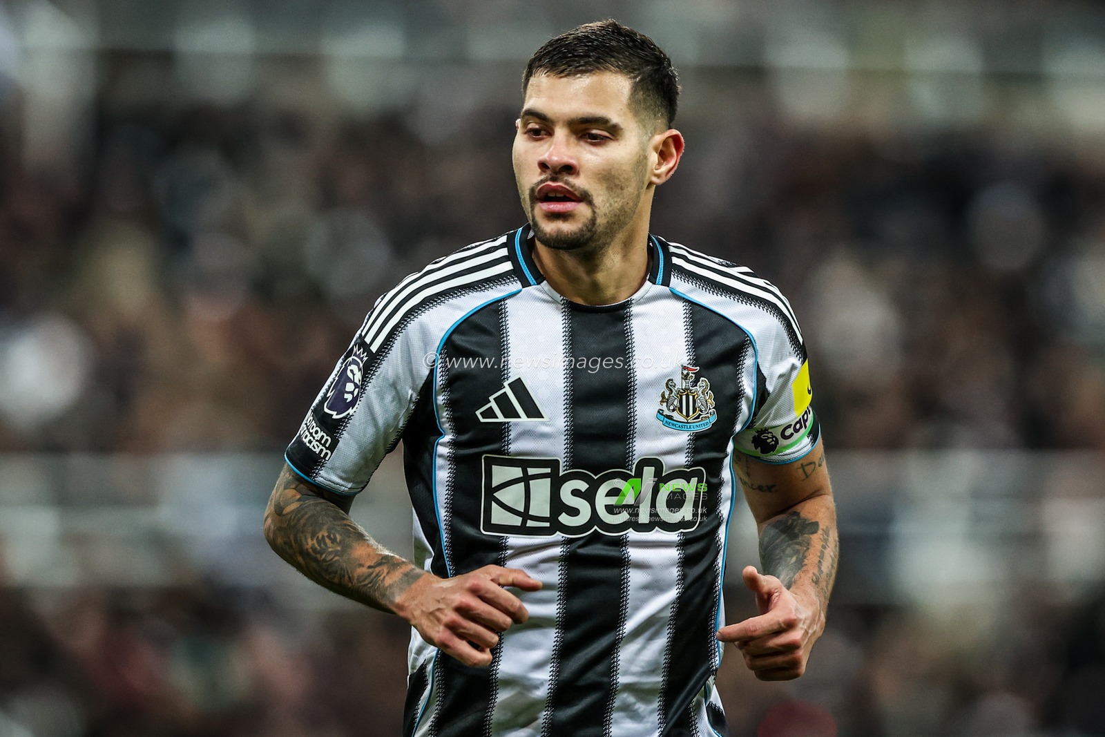 Bruno Guimarães of Newcastle United during the Premier League match Newcastle United vs Tottenham Hotspur at St. James's Park, Newcastle, United Kingdom, 2nd December 2025

(Photo by Alfie Cosgrove/News Images)

*** GER AUT SUI OUT ***