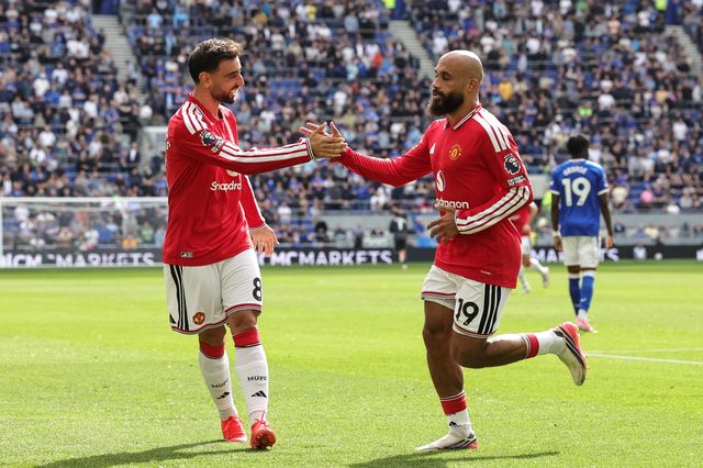 Bryan Mbeumo of Manchester United celebrates his goal to make it 0-1 during the Premier League match Everton vs Manchester United at Hill Dickinson Stadium, Liverpool, United Kingdom on 06 September 2026

(Photo by Mark Cosgrove/News Images)