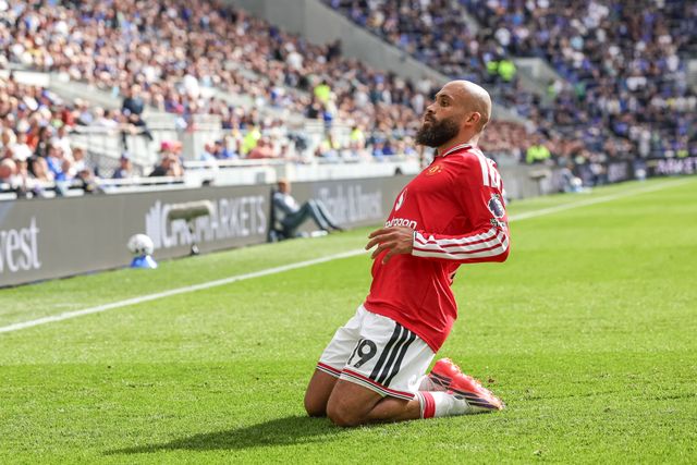 Bryan Mbeumo of Manchester United celebrates his goal to make it 0-1 during the Premier League match Everton vs Manchester United at Hill Dickinson Stadium, Liverpool, United Kingdom on 06 September 2026

(Photo by Mark Cosgrove/News Images)