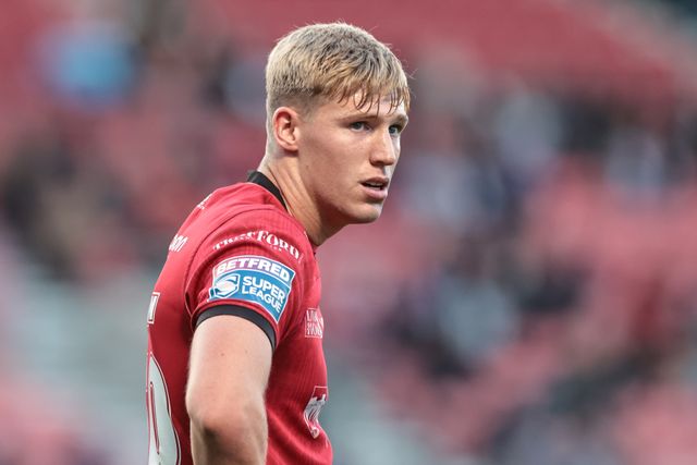 Toby Warren of Salford Red Devils during the Betfred Super League Round 20 Salford Red Devils vs Hull KR at Salford Community Stadium, Eccles, United Kingdom, 31st July 2025

(Photo by Mark Cosgrove/News Images)