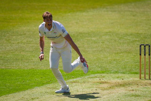 Josh Hull appeals during Leicestershire County Cricket Club vs Nottinghamshire County Cricket Club in Country Cricket Division One Day 1 at Grace Road, Leicester, United Kingdom on 01 May 2026

(Photo by Maynard Manyowa/News Images)