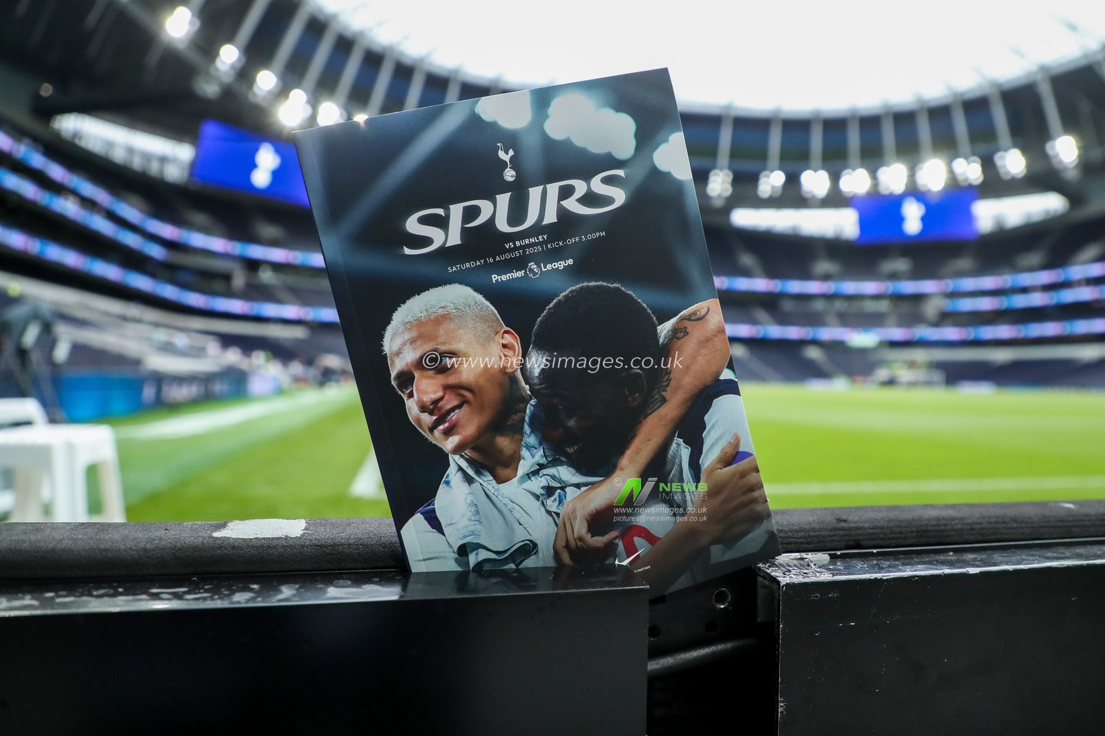 Richarlison and Pape Matar Sarr of Tottenham Hotspur feature on the match day programme prior to the Premier League match Tottenham Hotspur vs Burnley at Tottenham Hotspur Stadium, London, United Kingdom, 16th August 2025

(Photo by Izzy Poles/News Images)