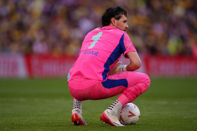 Manchester City goalkeeper James Trafford during the Emirates FA Cup Semi-Final match Manchester City vs Southampton at Wembley Stadium, London, United Kingdom on 25 April 2026

(Photo by Harvey Murphy/News Images)