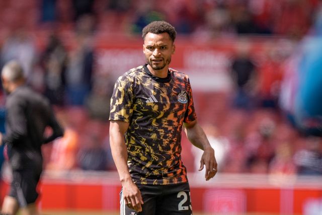 Jacob Murphy of Newcastle United in the pregame warmup session  during the Premier League match Nottingham Forest vs Newcastle Untied at City Ground, Nottingham, United Kingdom on 10 May 2026

(Photo by Maynard Manyowa/News Images)