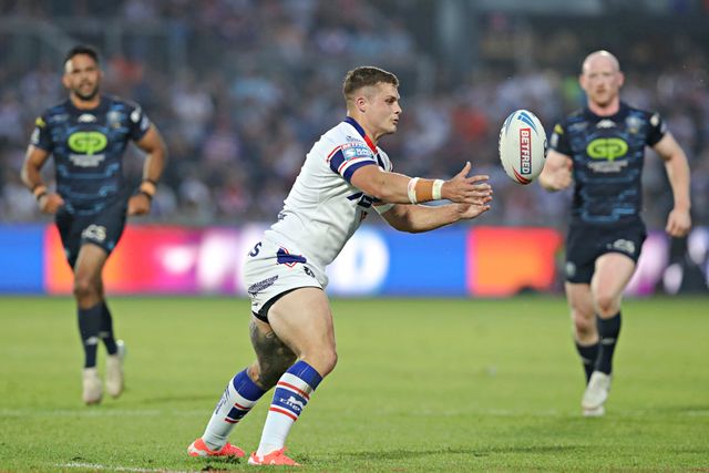Cameron Scott of Wakefield Trinity during the Betfred Super League round 15 match Wakefield Trinity vs Wigan Warriors at DIY Kitchens Stadium, Wakefield, United Kingdom, 20th June 2025

(Photo by Sam Eaden/News Images)