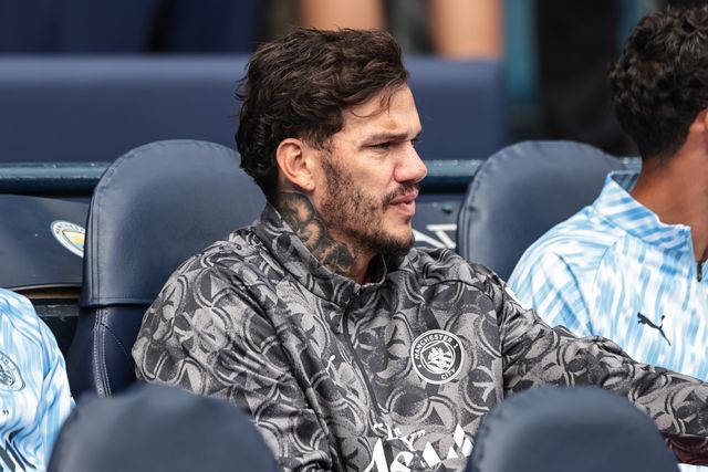 Ederson of Manchester City sat on the bench during the Premier League match Manchester City vs Tottenham Hotspur at Etihad Stadium, Manchester, United Kingdom, 23rd August 2025

(Photo by Mark Cosgrove/News Images)