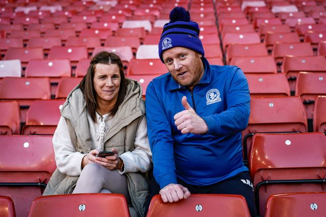 Blackburn travelling away fans sit in the stands prior to kick off during the Sky Bet Championship match Sheffield United vs Blackburn Rovers at Bramall Lane, Sheffield, United Kingdom on 22 April 2026

(Photo by Maynard Manyowa/News Images)