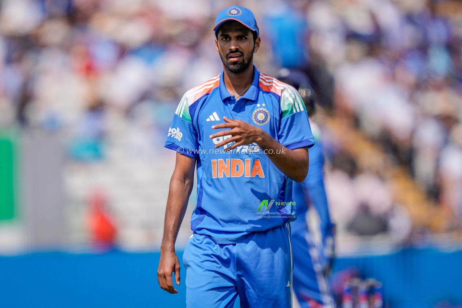 Washington Sundar of India during the 1st Metro Bank ODI match England vs India at Edgbaston, Birmingham, United Kingdom on 14 July 2026

(Photo by Maynard Manyowa/News Images)
