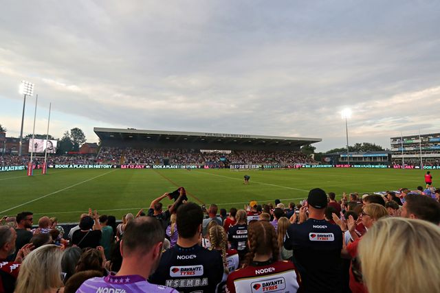 A general view of the DIY Kitchens Stadium before the Betfred Super League round 15 match Wakefield Trinity vs Wigan Warriors at DIY Kitchens Stadium, Wakefield, United Kingdom, 20th June 2025

(Photo by Sam Eaden/News Images)