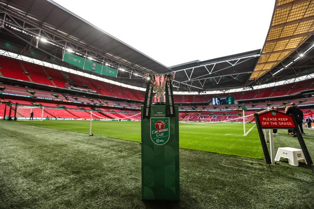 The Carabao Cup trophy during the Carabao Cup Final match Arsenal vs Manchester City at Emirates, London, United Kingdom on 22 March 2026

(Photo by Alfie Cosgrove/News Images)
