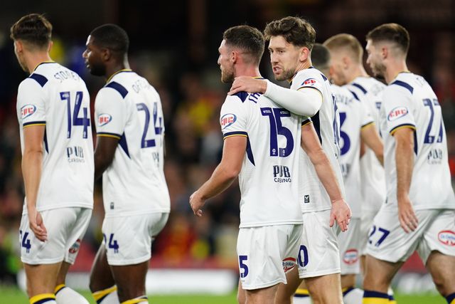 Preston North End players celebrate 0-1 lead during the Sky Bet Championship match Watford vs Preston North End at Vicarage Road, Watford, United Kingdom on 08 September 2026

(Photo by Harvey Murphy/News Images)