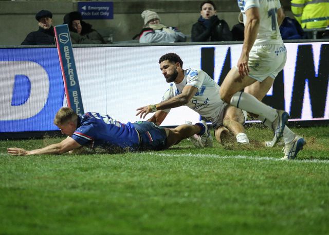Wil Tate of Wakefield Trinity goes over for a try during the Betfred Super League Round 1 match Wakefield Trinity vs Toulouse Olympique at DIY Kitchens Stadium, Wakefield, United Kingdom on 14 February 2026

(Photo by Richard Bierton/News Images)