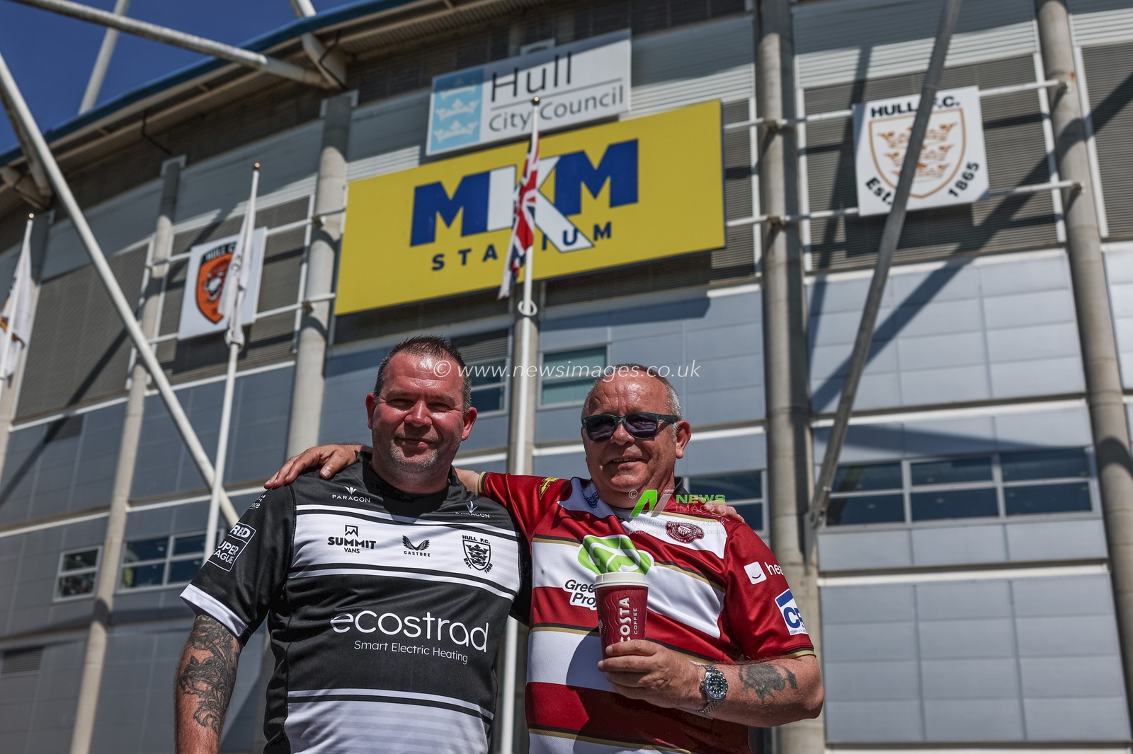 Old army friends meet up ahead of the game during the Betfred Super League Round 9 match Hull FC vs Wigan Warriors at MKM Stadium, Hull, United Kingdom, 27th April 2025

(Photo by Mark Cosgrove/News Images)