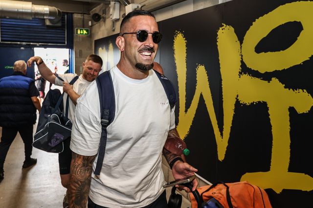 Paul Vaughan of Warrington Wolves arrives during the Betfred Super League round 21 match Warrington Wolves vs Wigan Warriors at Halliwell Jones Stadium, Warrington, United Kingdom, 8th August 2025

(Photo by Alfie Cosgrove/News Images)
