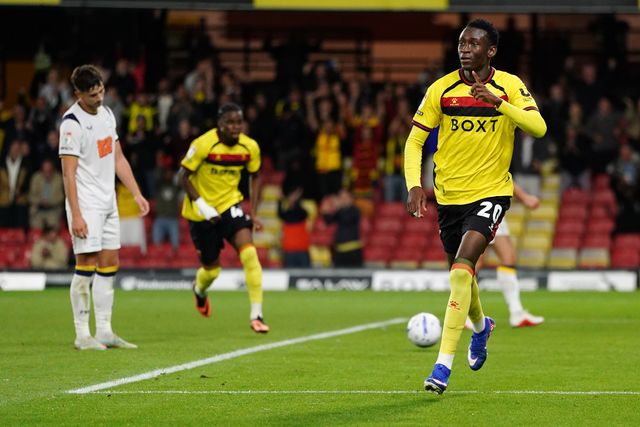Mamadou Doumbia of Watford scores to make it 2-1 during the Sky Bet Championship match Watford vs Preston North End at Vicarage Road, Watford, United Kingdom on 08 September 2026

(Photo by Harvey Murphy/News Images)