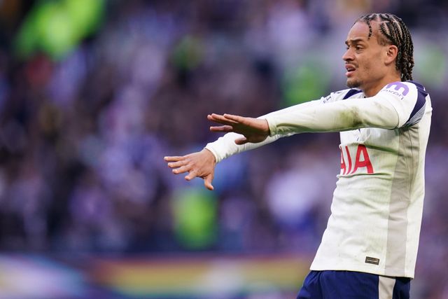 Xavi Simons of Tottenham Hotspur during the Premier League match Tottenham Hotspur vs Brighton & Hove Albion at Tottenham Hotspur Stadium, London, United Kingdom on 18 April 2026

(Photo by Harvey Murphy/News Images)