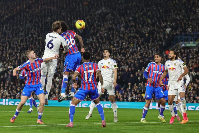 Joe Rodon of Leeds United heads on goal during the Premier League match Leeds United vs Crystal Palace at Elland Road, Leeds, United Kingdom, 20th December 2025

(Photo by Mark Cosgrove/News Images)

*** GER AUT SUI OUT ***