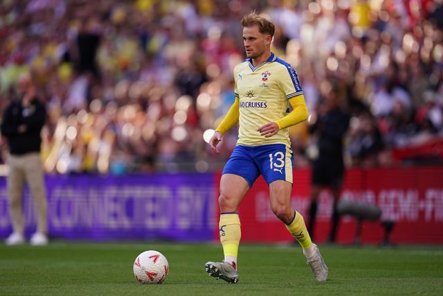 Leo Scienza of Southampton with the ball during the Emirates FA Cup Semi-Final match Manchester City vs Southampton at Wembley Stadium, London, United Kingdom on 25 April 2026

(Photo by Harvey Murphy/News Images)