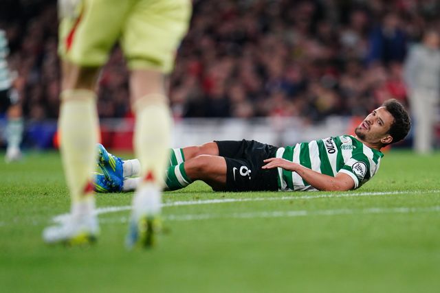 Pedro Goncalves of Sporting CP after missed opportunity during the UEFA Champions League Quarter Finals match Arsenal vs Sporting CP at Arsenal stadium, London, United Kingdom on 15 April 2026

(Photo by Harvey Murphy/News Images)