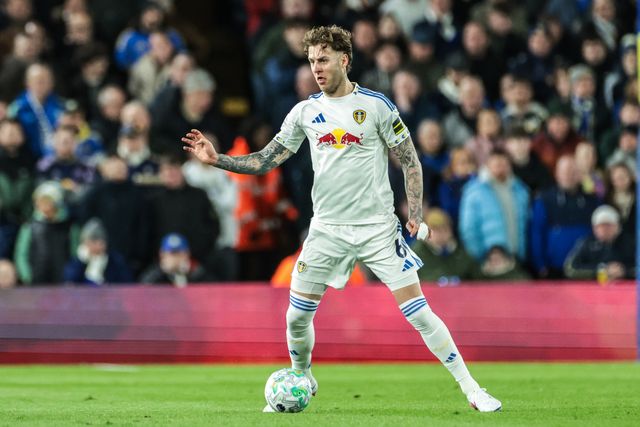 Joe Rodon of Leeds United holds the ball during the Premier League match Leeds United vs Sunderland at Elland Road, Leeds, United Kingdom on 03 March 2026

(Photo by Mark Cosgrove/News Images)