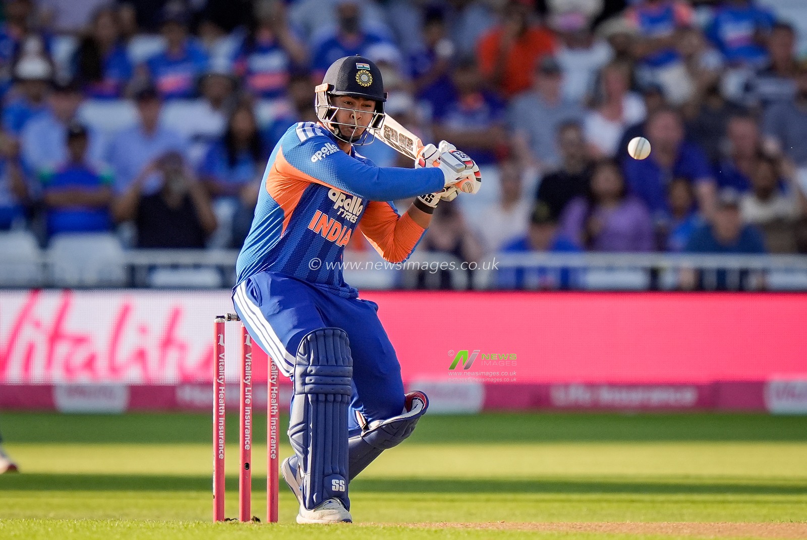 Vaibhav Sooryavanshi of India plays a pull shot during the Third Vitality T20 International match England vs India at Trent Bridge, Nottingham, United Kingdom on 07 July 2026

(Photo by Maynard Manyowa/News Images)