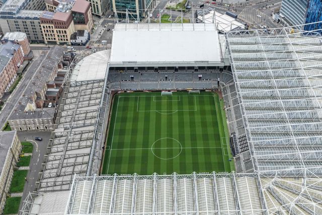 An aerial view of St James’ Park during the Premier League match Newcastle Untied vs Bournemouth at St. James's Park, Newcastle, United Kingdom on 18 April 2026

(Photo by Mark Cosgrove/News Images)