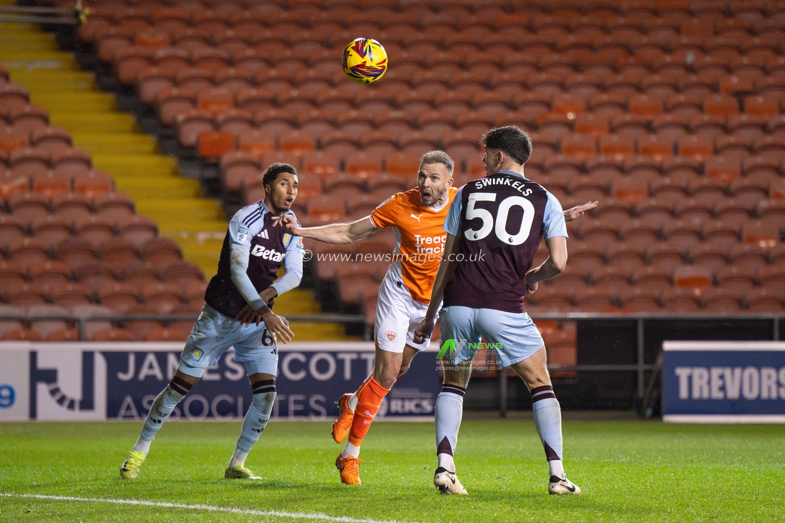 Jordan Rhodes of Blackpool heads on goal during the Vertu Trophy match Blackpool vs Aston Villa U21 at Bloomfield Road, Blackpool, United Kingdom, 17th December 2024

(Photo by Craig Thomas/News Images)