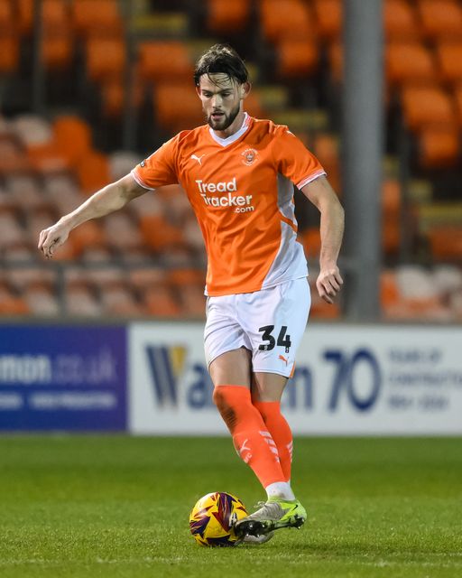 Dan Sassi of Blackpool in action during the Vertu Trophy match Blackpool vs Aston Villa U21 at Bloomfield Road, Blackpool, United Kingdom, 17th December 2024

(Photo by Craig Thomas/News Images)