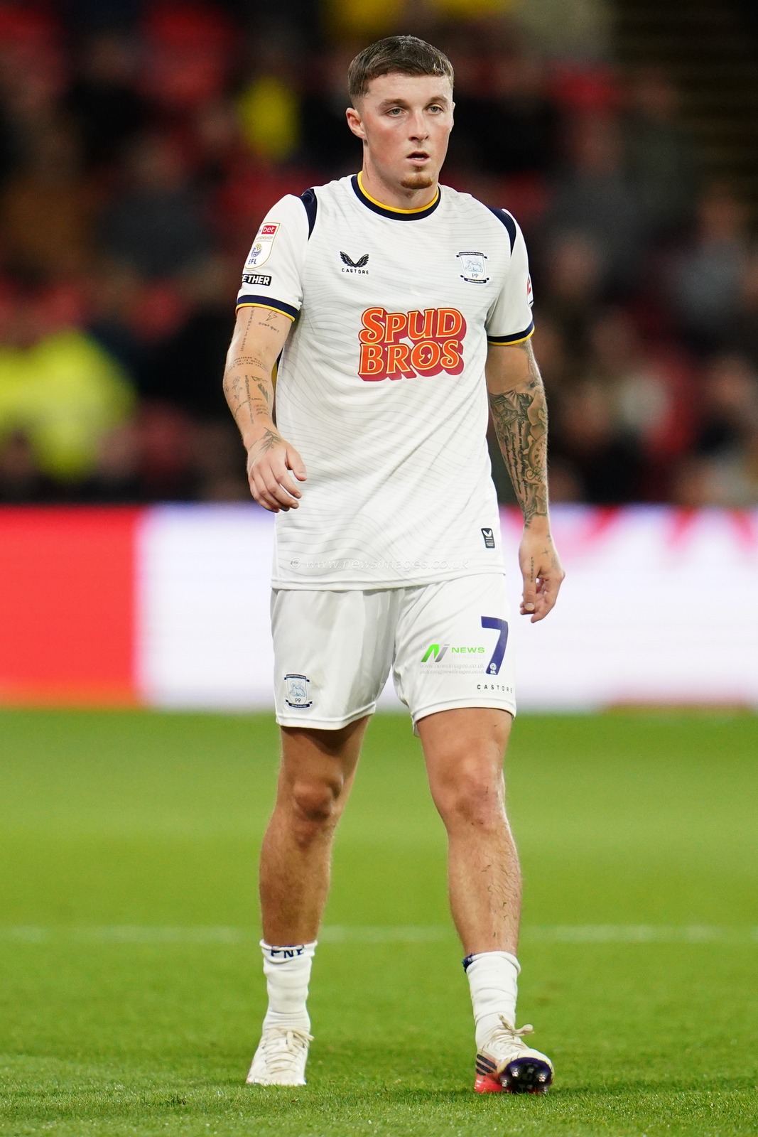 Alfie Devine of Preston North End during the Sky Bet Championship match Watford vs Preston North End at Vicarage Road, Watford, United Kingdom on 08 September 2026

(Photo by Harvey Murphy/News Images)
