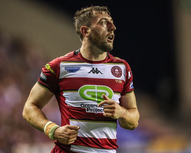 Jake Wardle of Wigan Warriors during the Betfred Super League round 22 match Wigan Warriors vs Hull KR at The Brick Community Stadium, Wigan, United Kingdom, 15th August 2025

(Photo by Alfie Cosgrove/News Images)
