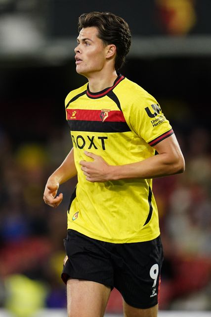 Luca Kjerrumgaard of Watford during the Sky Bet Championship match Watford vs Preston North End at Vicarage Road, Watford, United Kingdom on 08 September 2026

(Photo by Harvey Murphy/News Images)