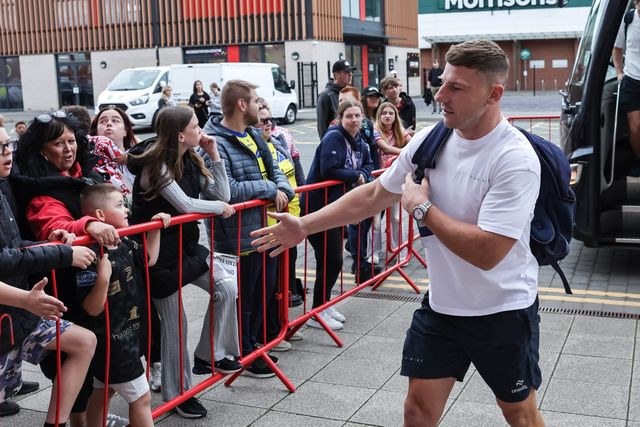George Williams of Warrington Wolves arrives during the Betfred Super League Round 20 Leigh Leopards vs Warrington Wolves at Leigh Sports Village, Leigh, United Kingdom, 1st August 2025

(Photo by Mark Cosgrove/News Images)