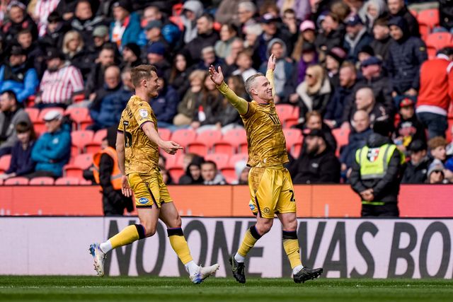 Adam Forshaw of Blackburn Rovers celebrates his goal to make it  0-1 during the Sky Bet Championship match Stoke City vs Blackburn Rovers at Bet365 Stadium, Stoke On Trent, United Kingdom on 11 April 2026

(Photo by Maynard Manyowa/News Images)