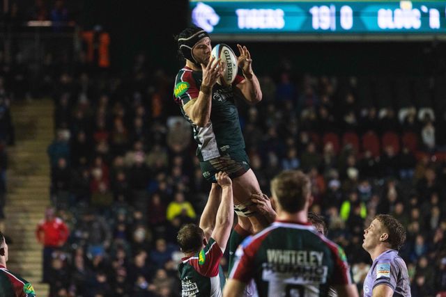 Harry Wells of Leicester Tigers during the Gallagher Premiership match Leicester Tigers vs Gloucester Rugby at Mattioli Woods Welford Road Stadium, Leicester, United Kingdom, 19th December 2025

(Photo by Craig Evans/News Images)

*** GER AUT SUI OUT ***