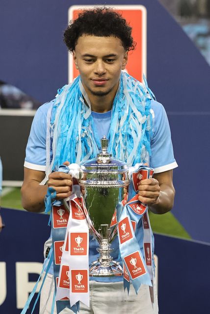 Manchester City lift The FA Youth Cup after beating Manchester United 2-1 during the FA Youth Cup Final match Manchester City U18 vs Manchester United U18 at Joie Stadium, Manchester, United Kingdom on 14 May 2026

(Photo by Mark Cosgrove/News Images)