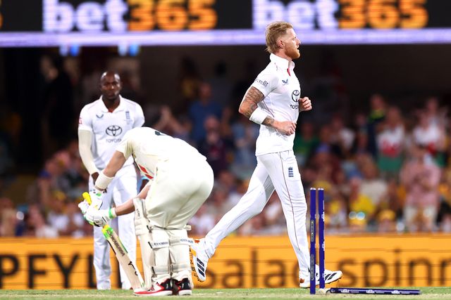 Ben Stokes of England  bowls Josh Inglis of Australia  during the NRMA Insurance Ashes Second Test Day 2 Australia vs England at The Gabba, Brisbane Cricket Ground, Brisbane, Australia, 5th December 2025

(Photo by Pat Hoelscher/News Images)

*** GER AUT SUI OUT ***