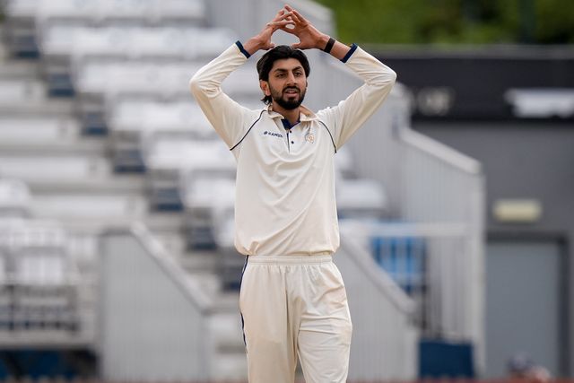 Shoaib Bashir of Derbyshire bowls during the County Championship Division Two Derbyshire vs Northamptonshire day four match at The Central Co-Op County Ground, Derby, United Kingdom on 11 May 2026

(Photo by Maynard Manyowa/News Images)
