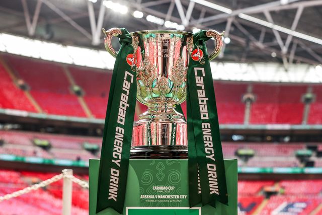 The Carabao Cup trophy during the Carabao Cup Final match Arsenal vs Manchester City at Emirates, London, United Kingdom on 22 March 2026

(Photo by Alfie Cosgrove/News Images)