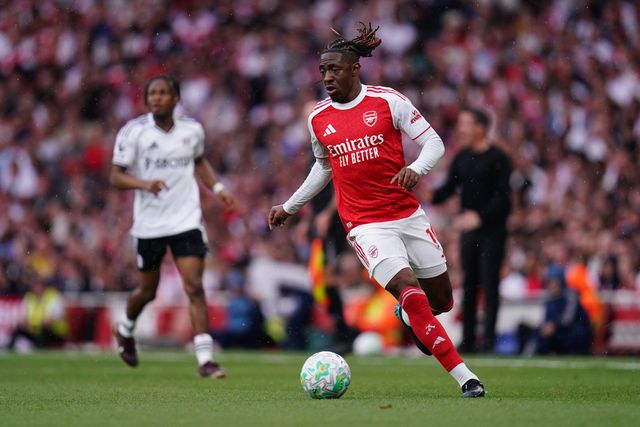 Eberechi Eze of Arsenal with the ball during the Premier League match Arsenal vs Fulham at Emirates, London, United Kingdom on 02 May 2026

(Photo by Harvey Murphy/News Images)