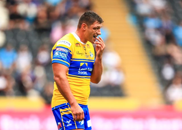 Ryan Hall  of Leeds Rhinos during the Betfred Super League Round 24 match Hull FC vs Leeds Rhinos at MKM Stadium, Hull, United Kingdom, 30th August 2025

(Photo by Richard Bierton/News Images)